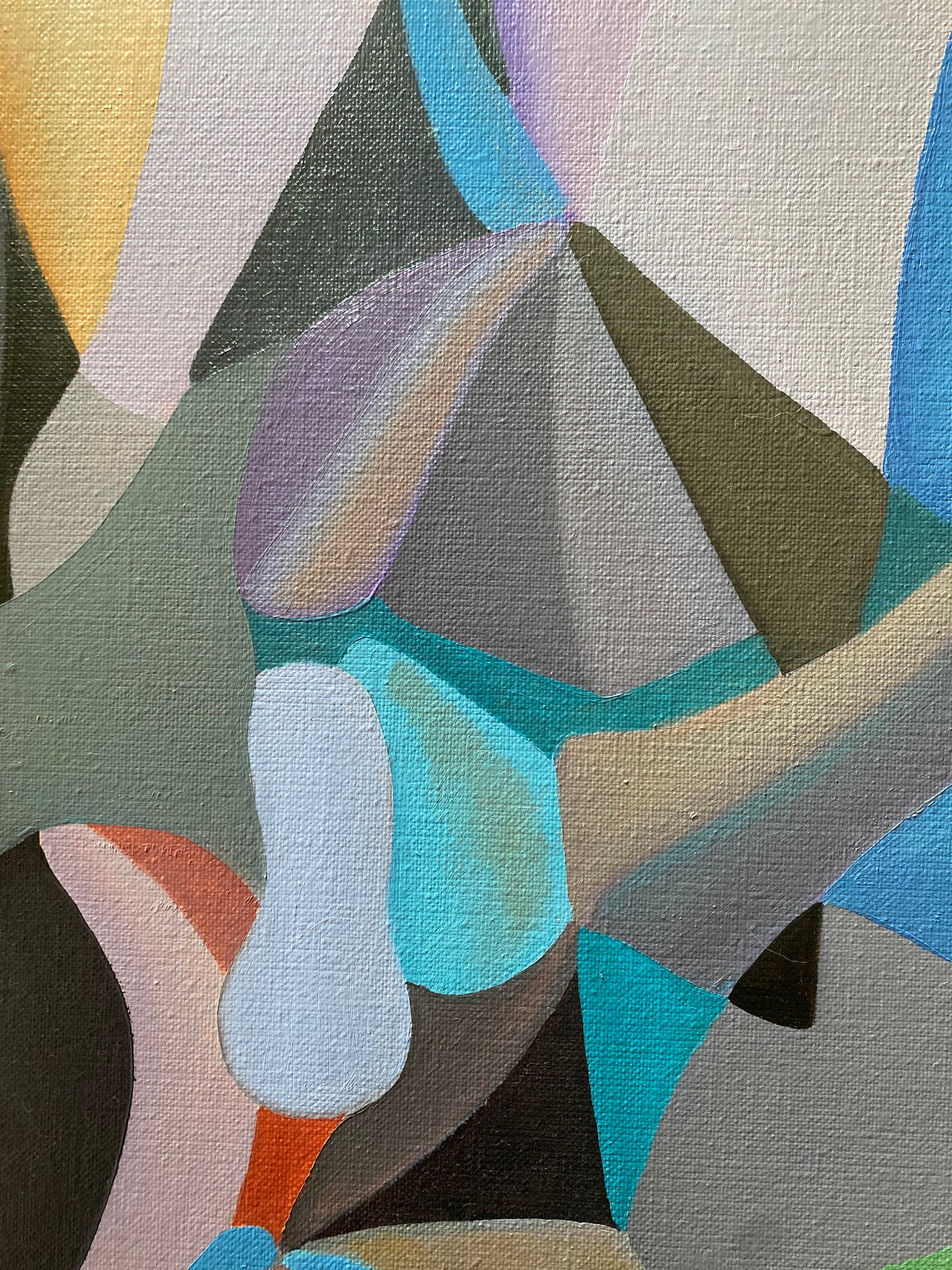 "Foot in the jungle" – Icke-figurativ oljemålning, passar kontor eller hall (Ej färdig)