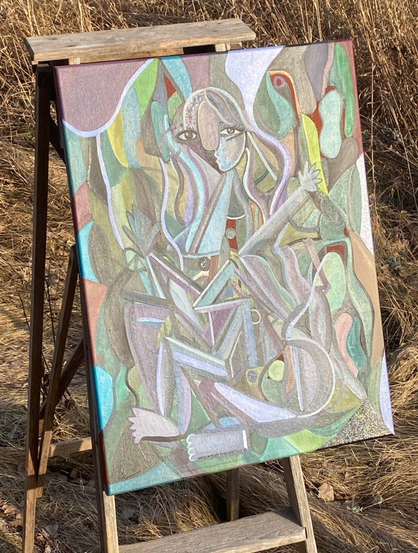 Lost and Found part 2 – Lila oljemålning på linneduk