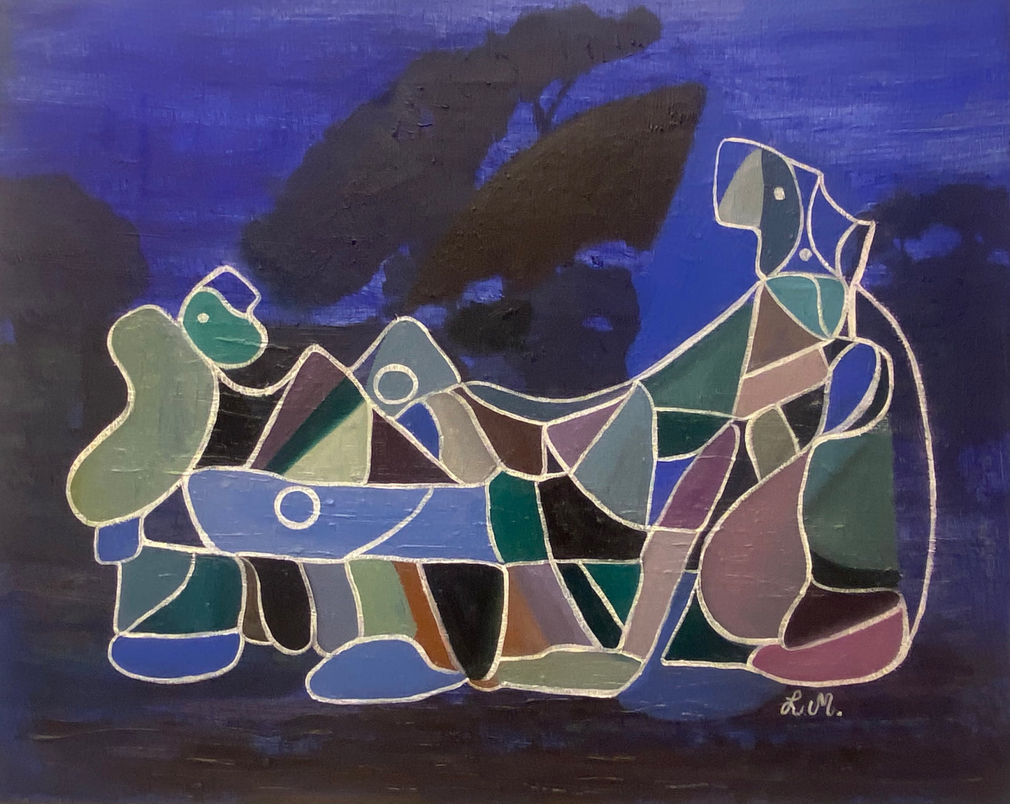 ”Tent”, oljemålning med ram