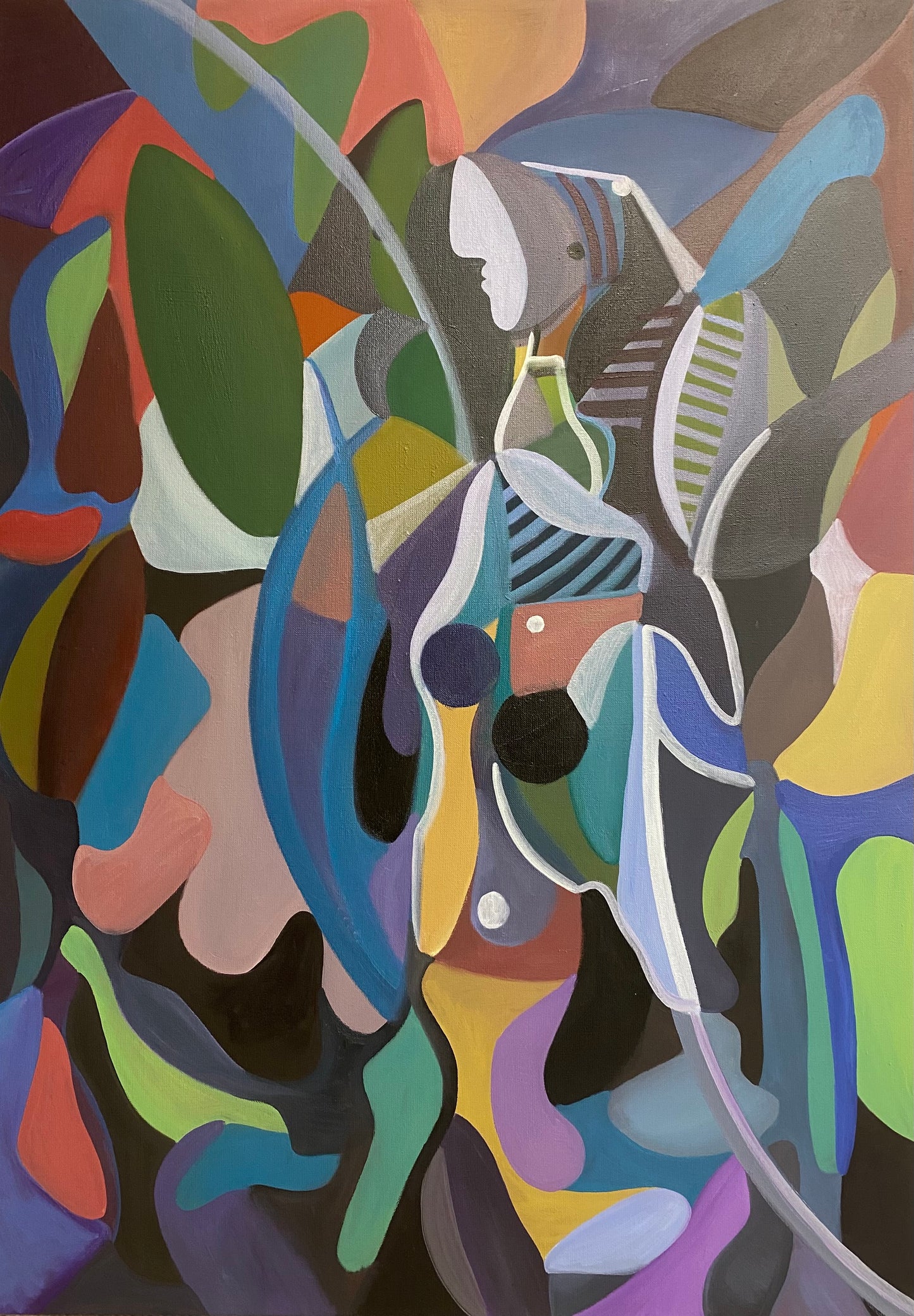 "Little miss self sabotage" - Olja på Linneduk (Ej färdig)