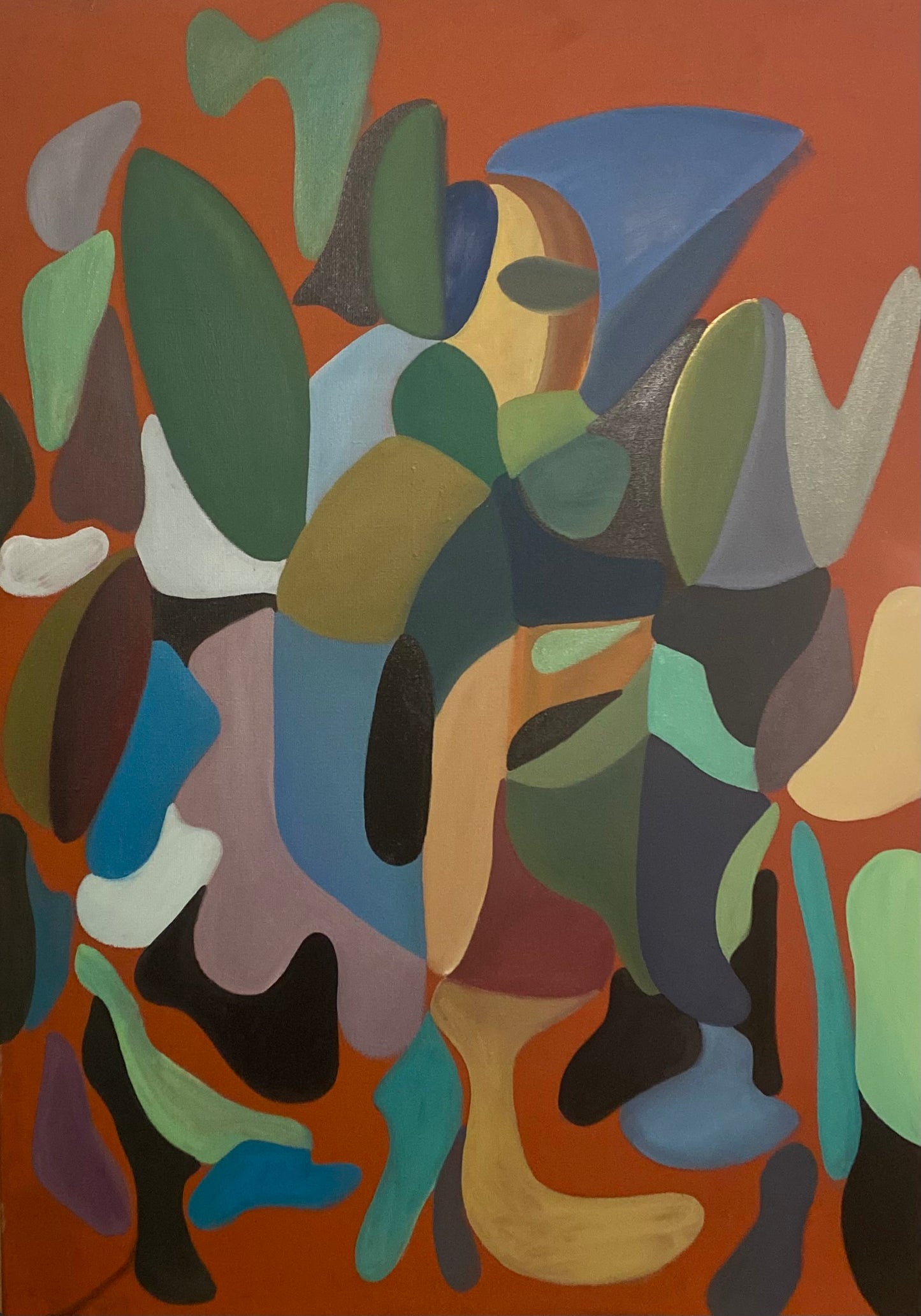 "Little miss self sabotage" - Olja på Linneduk (Ej färdig)