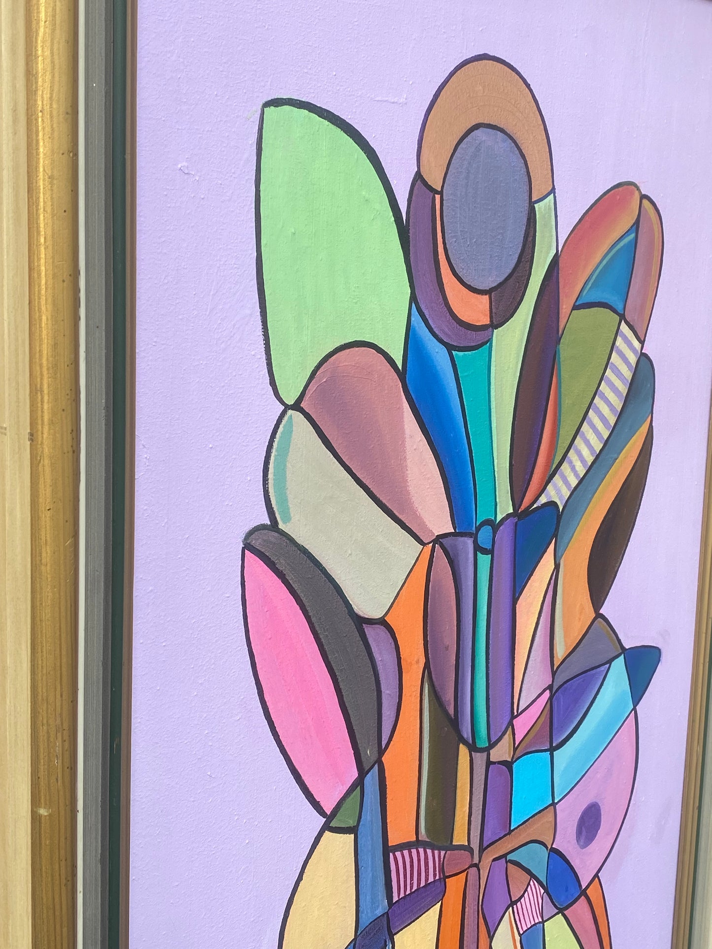 Sommerfugl (Butterfly effect) – Oljemålning med guldram, 68 x 102 x 5.5 (100% klar)