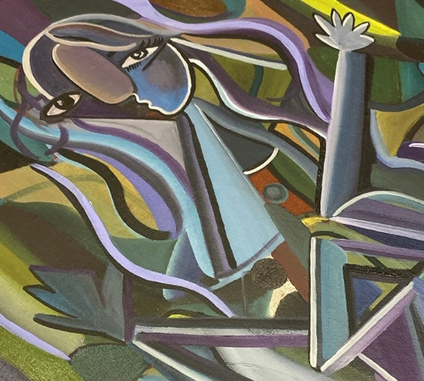 Lost and Found part 2 – Lila oljemålning på linneduk