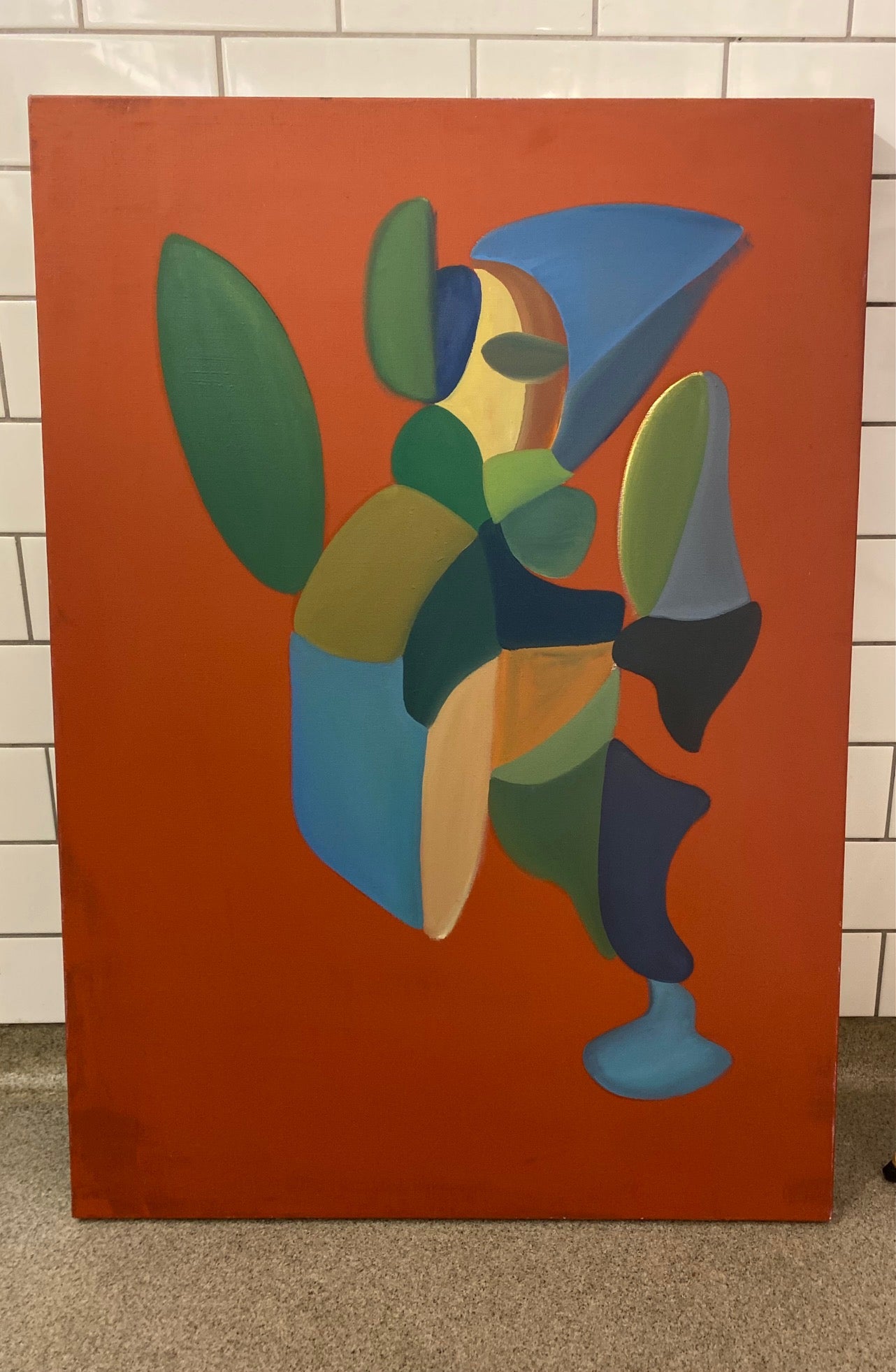 "Little miss self sabotage" - Olja på Linneduk (Ej färdig)