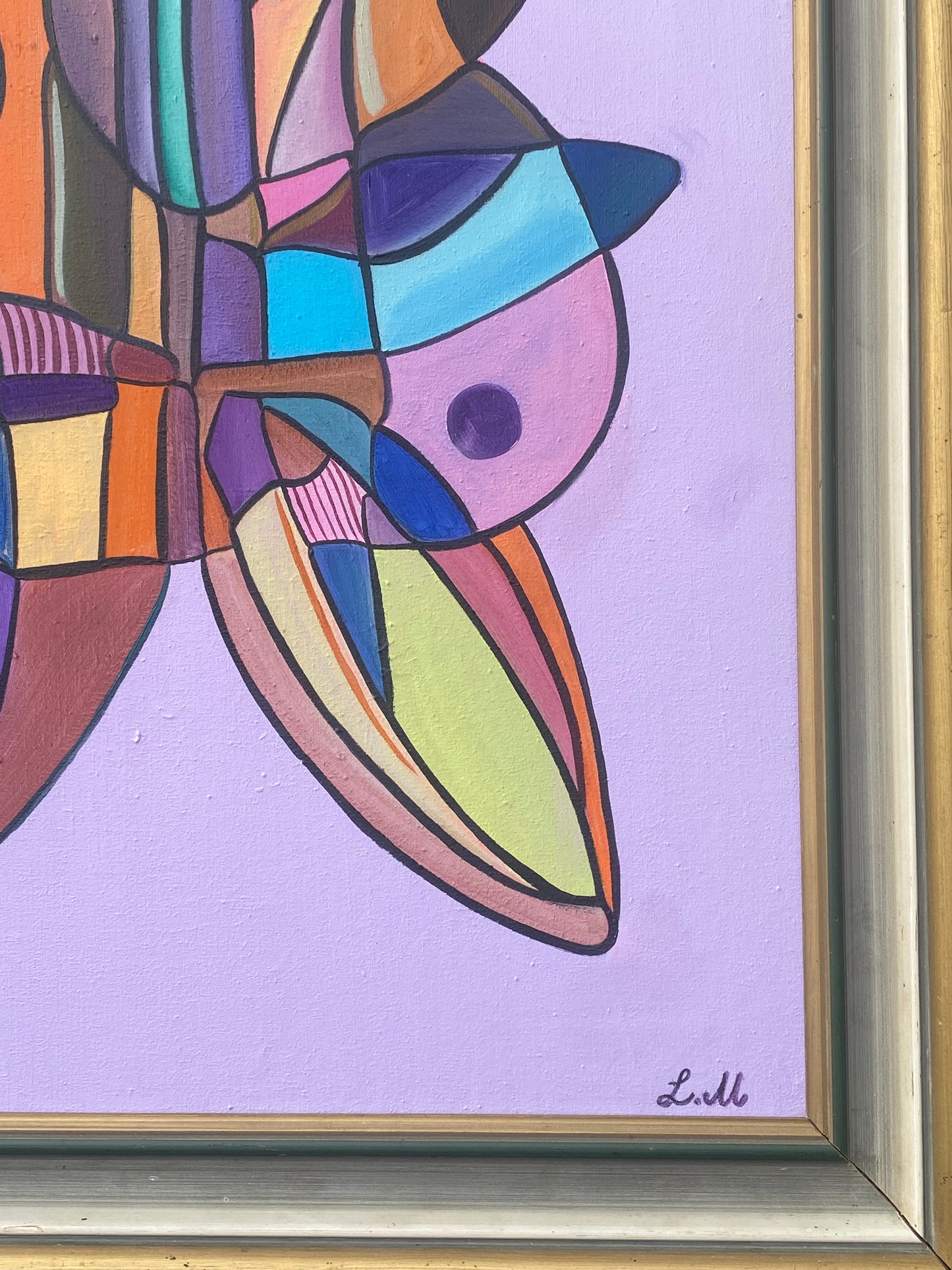 Sommerfugl (Butterfly effect) – Oljemålning med guldram, 68 x 102 x 5.5 (100% klar)