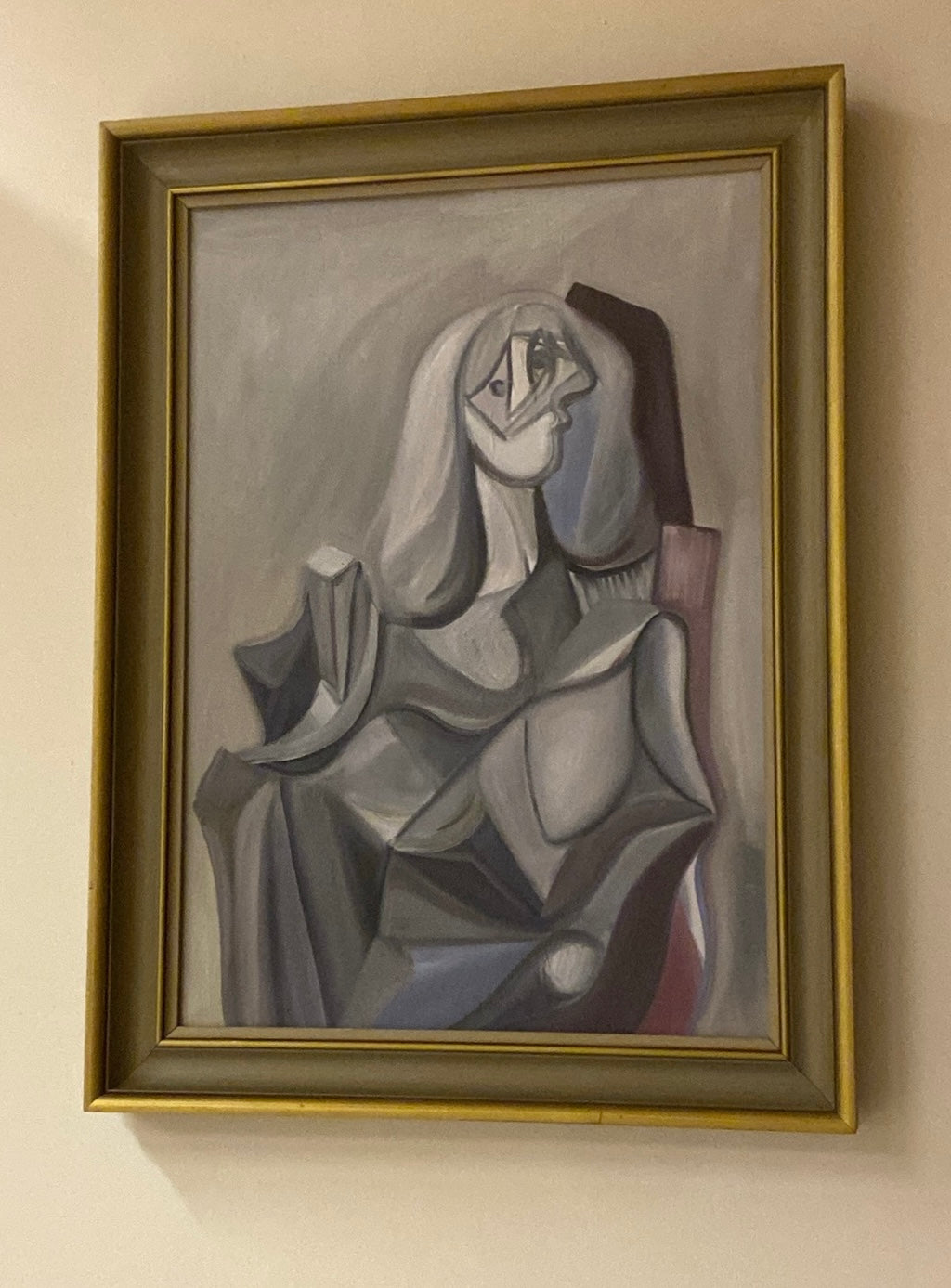 "Sylvette" – Oljefärg på vintage linneduk