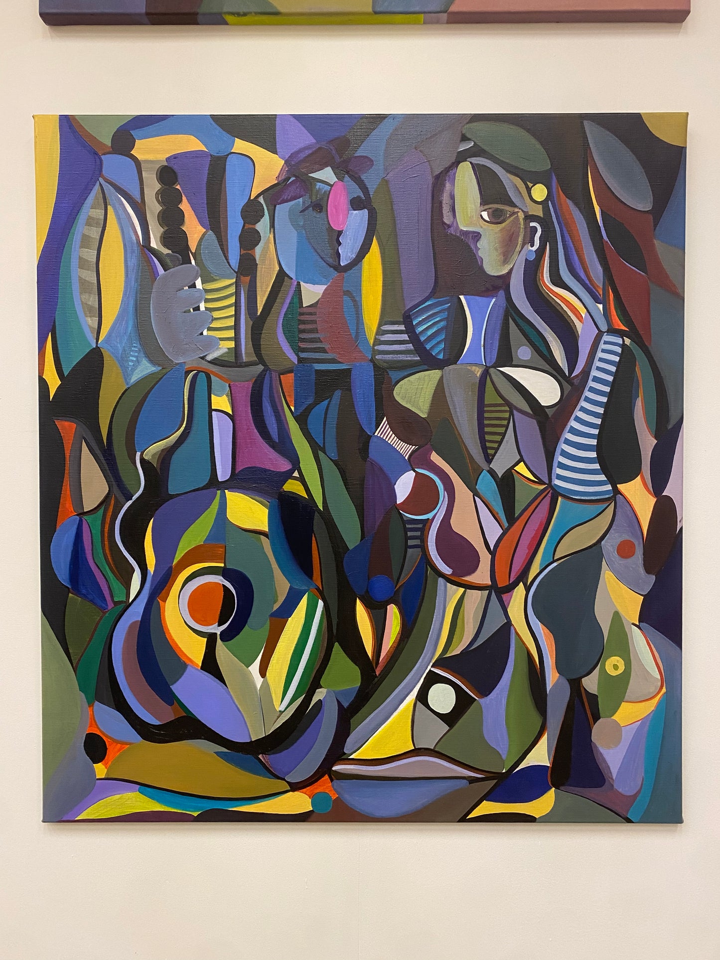 I cant play my guitar anymore - Stor oljemålning på linneduk