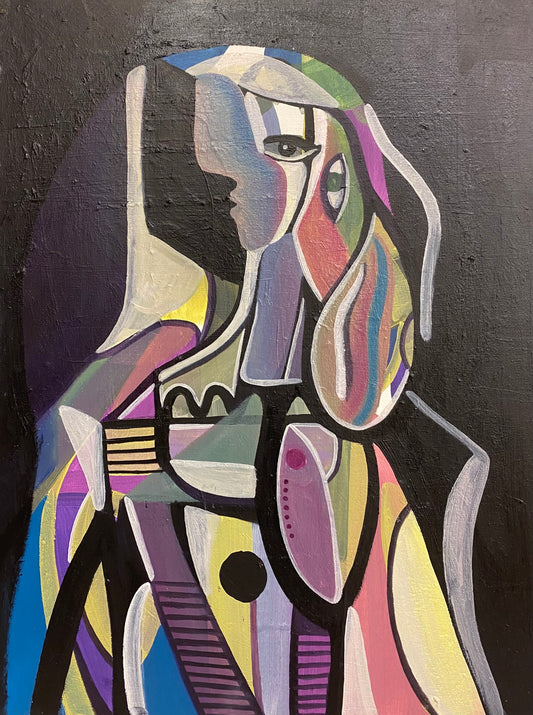 "Dora Maar emancipating herself from a dark past" vit vintage ram – (Ej färdig)