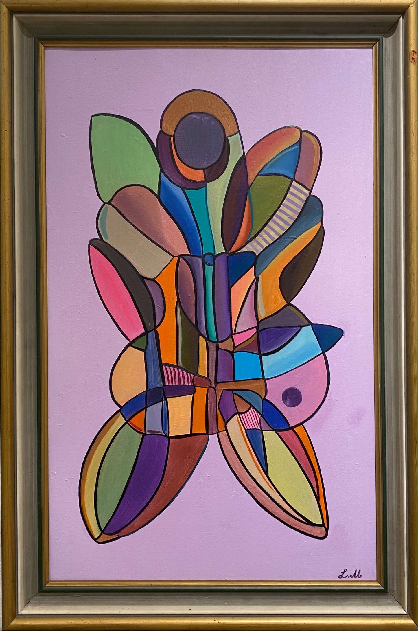 Sommerfugl (Butterfly effect) – Oljemålning med guldram, 68 x 102 x 5.5 (100% klar)