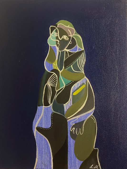 "Zucchini" – oljemålning på Linneduk, Ingen Ram)