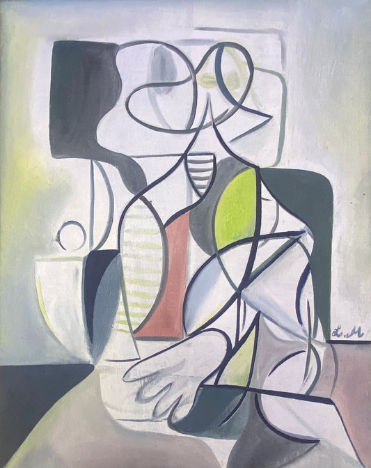 "Divorce" – Oljefärg på vintage linneduk