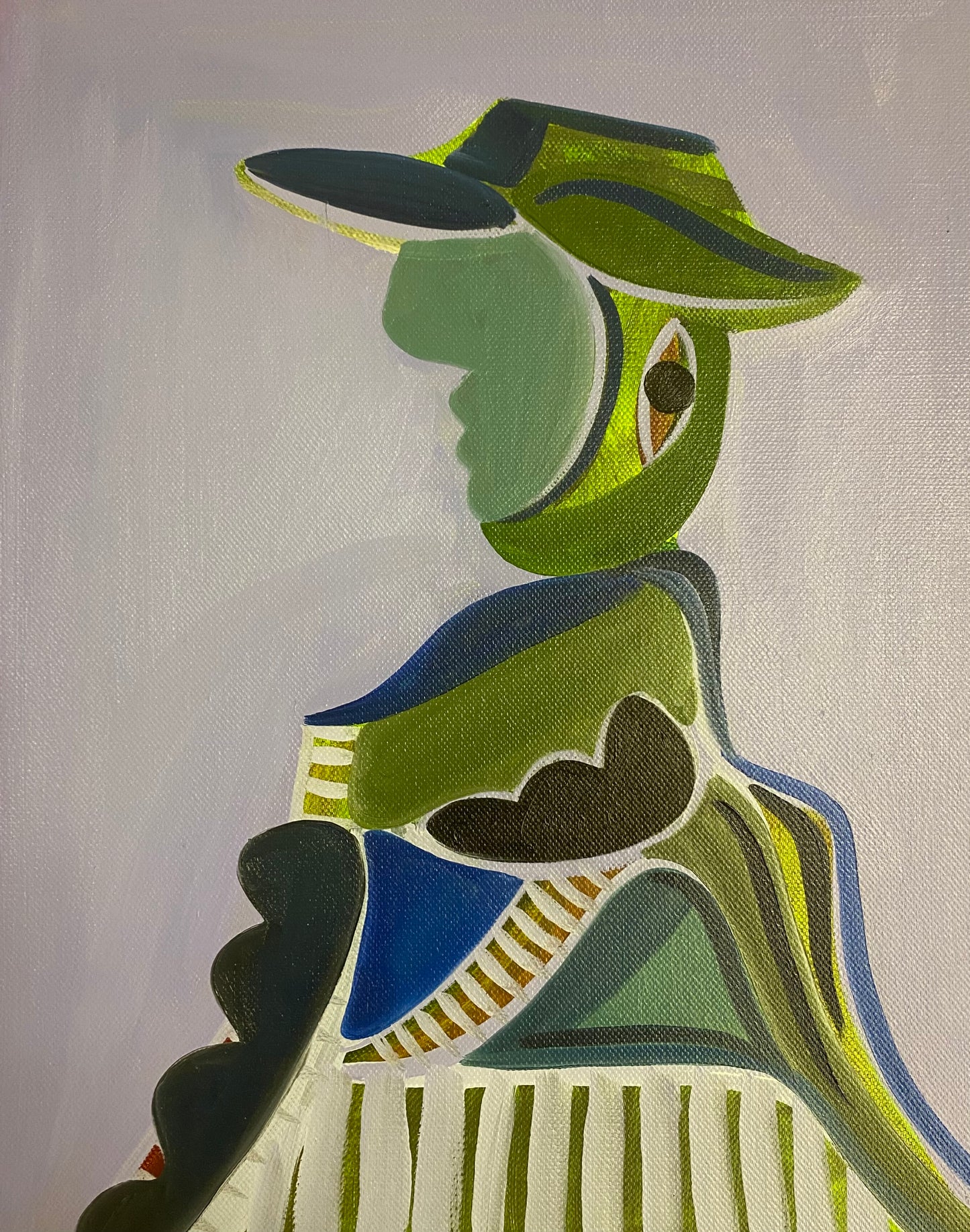 "Mr White" – Oljefärg på linneduk, inramad (Ej färdig)