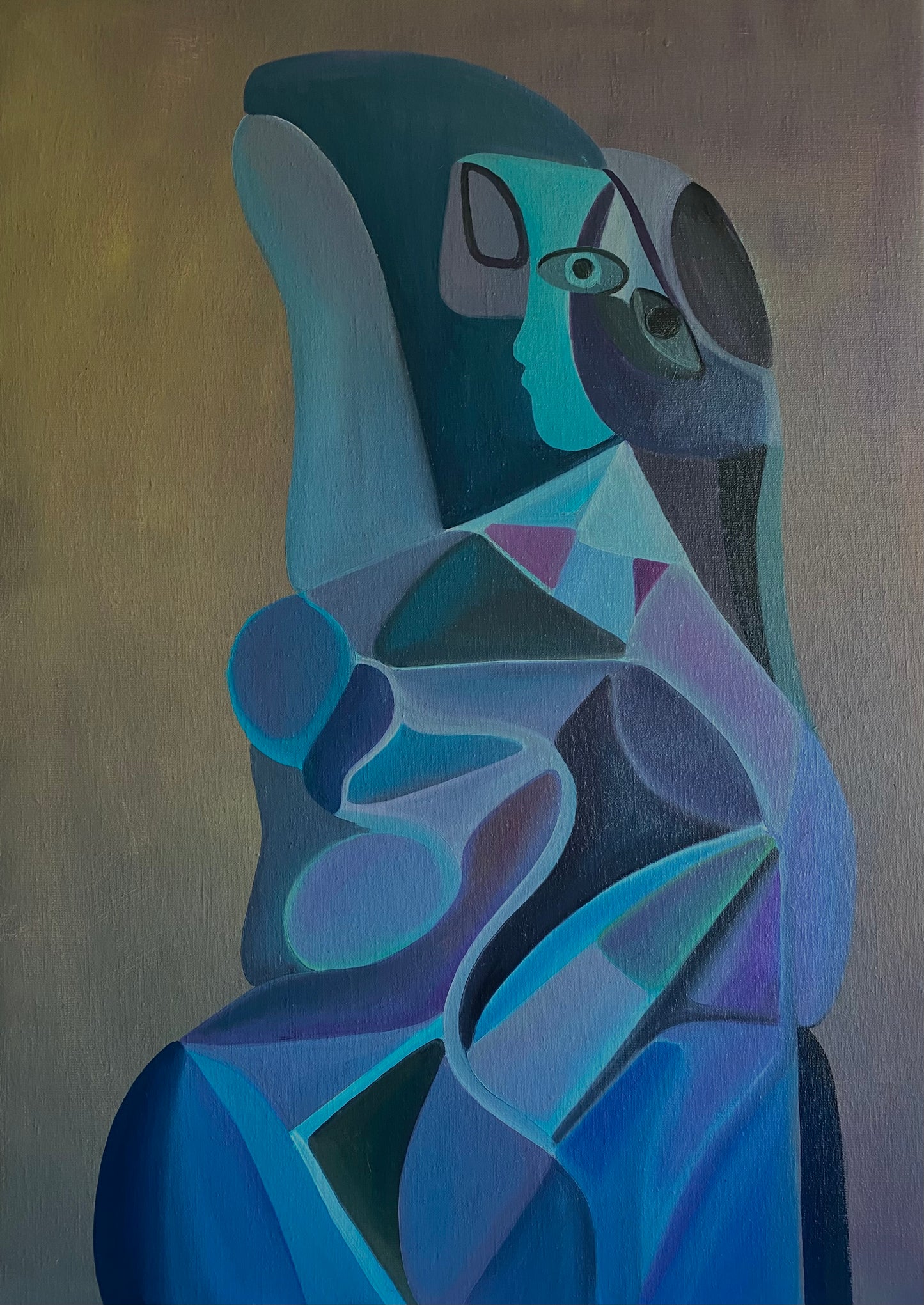 ”Fooled and Naive” – Oljemålning med guldram