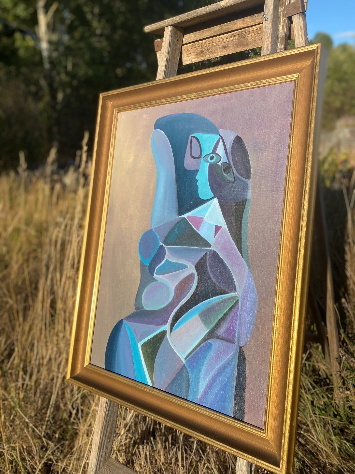 ”Fooled and Naive” – Oljemålning med guldram