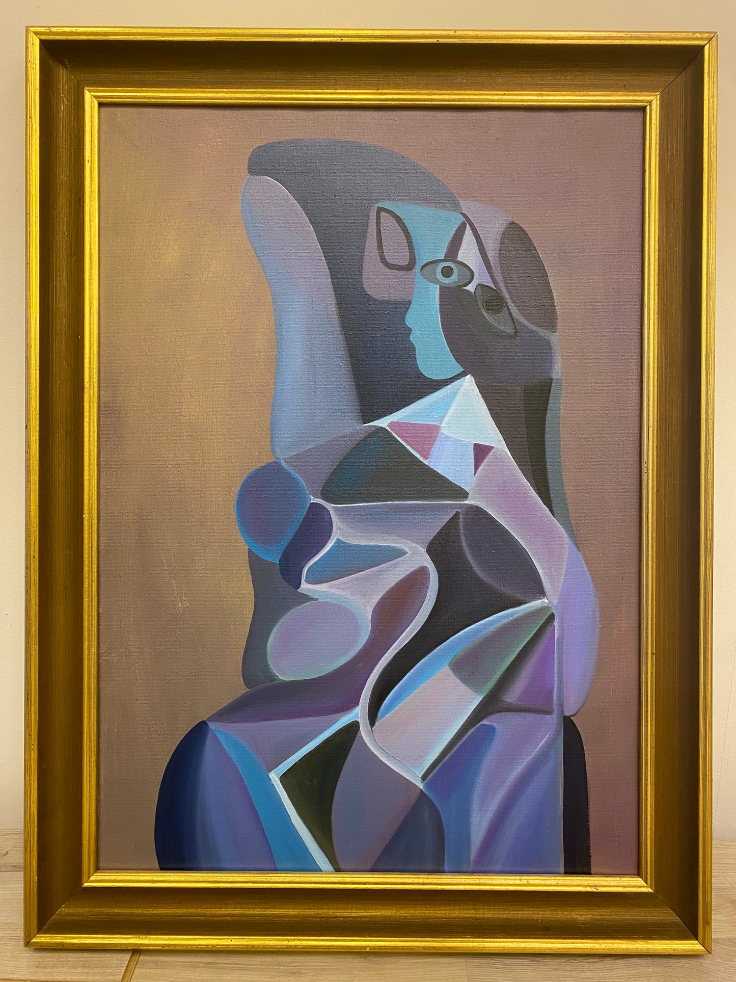 ”Fooled and Naive” – Oljemålning med guldram