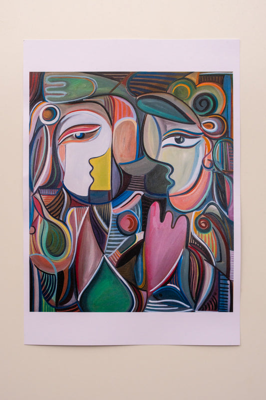 Konsttryck ”Lovers by the sea” A3