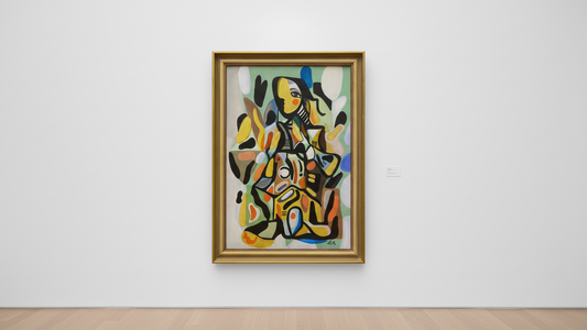 "Oksana" – Akryl på träpanel, inramad