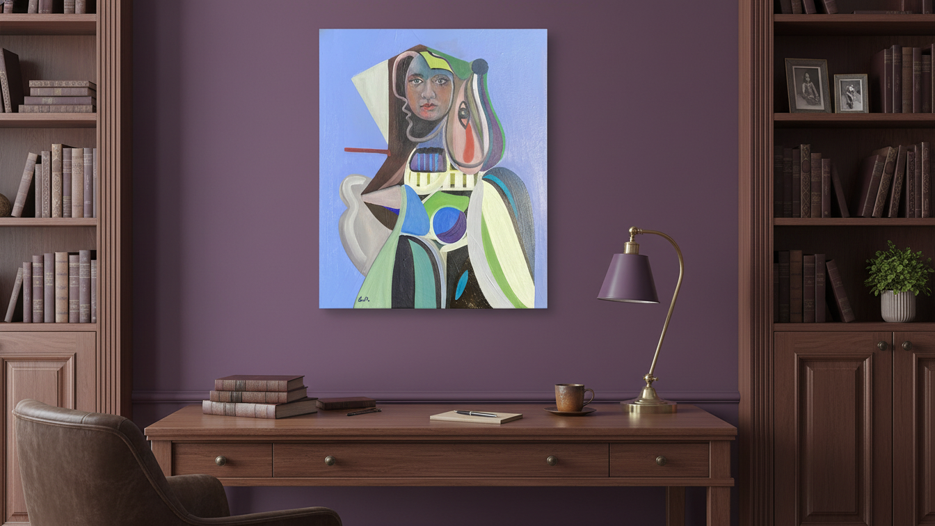"Self awareness/Let me out" – Abstrakt Oljemålning (46 x 55 cm, Olja på Linneduk, Ingen Ram) (100% färdig)