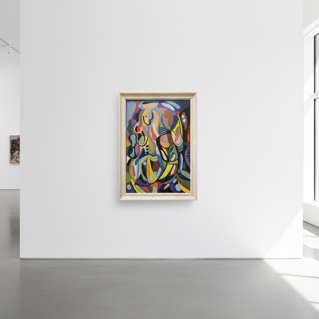 Speglingar i vattnet – Akrylmålning med vit ram (Ska signeras)