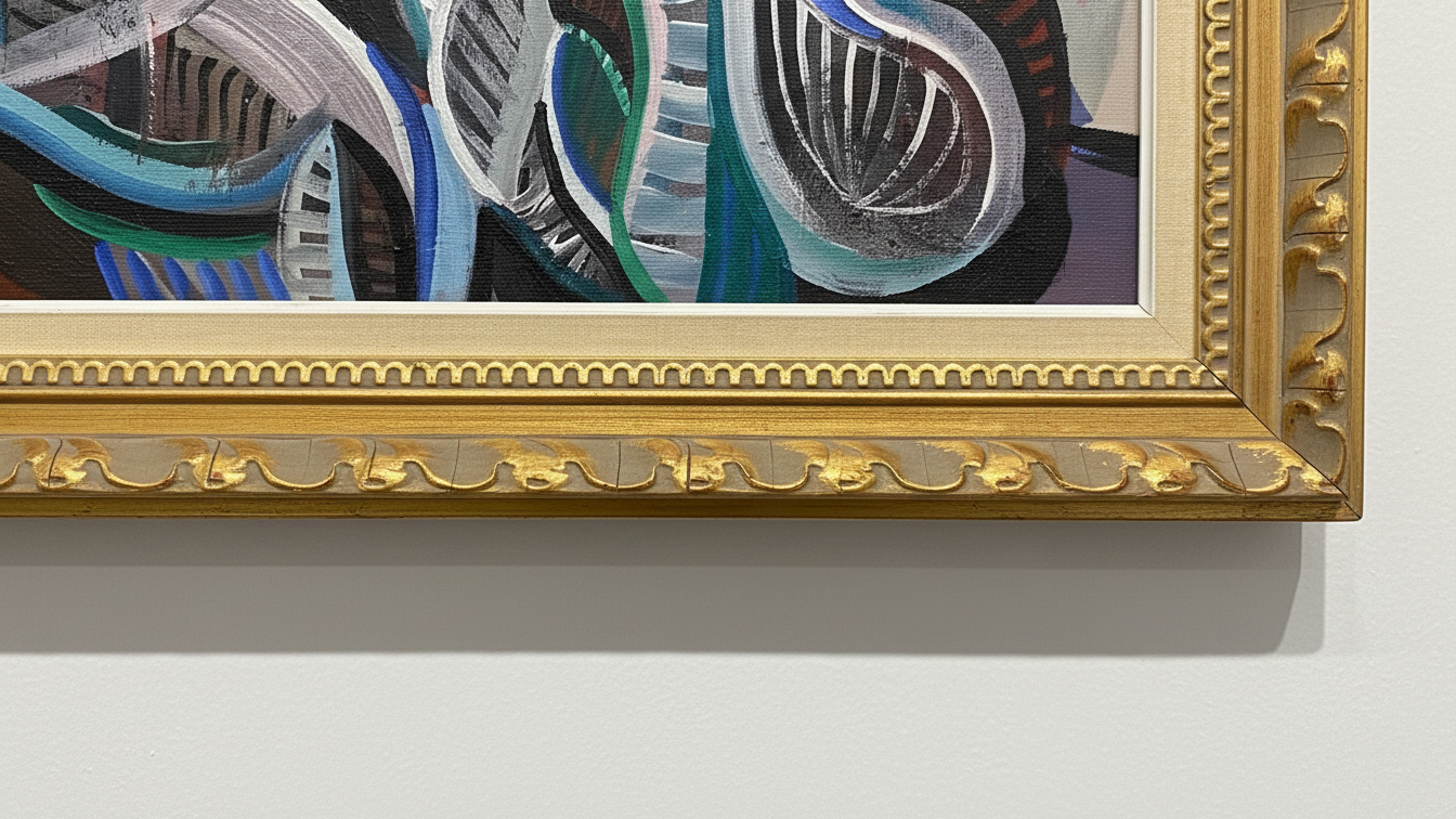 Woman looking out through the window – Oljemålning med guldram (100% klar)